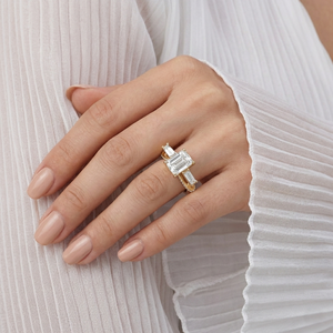 Anillo de Diamante Cultivado en Laboratorio de 3.12 Ct con Corte Esmeralda, Estilo Único, Ligero, Oro de 14K, Apilable, Joyería Fina, Anillo de Boda Clásico - Product Image 1