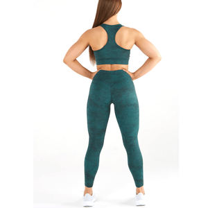 Nuevo Estilo Moderno, Ropa Deportiva Personalizada, Transpirable, Cintura Media, Conjuntos de Yoga para Mujer, Sin Costuras, 100% Poliéster, Secado Rápido, Ligero - Product Image 2