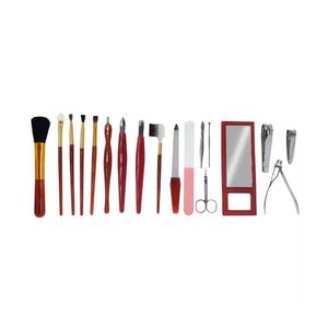 Ensemble de manucure 10 pièces, étui rond rose à fermeture éclair, outils professionnels en acier inoxydable, kit de soins personnels portable pour les voyages - Product Image 3