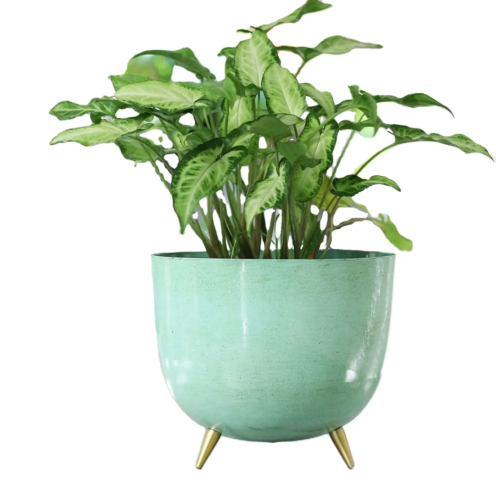 Metal Pale Blue Color Beautiful Planter For Home Garden This lovely Pale Blue Metal Planter with Golden Legs