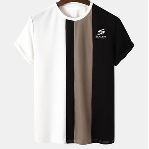 เสื้อยืดคอกลมแขนสั้นผ้าถักเนื้อนุ่ม 100% ผ้าฝ้ายสำหรับผู้ชาย แห้งเร็ว เป็นมิตรกับสิ่งแวดล้อม ระบายอากาศได้ดี สวมใส่สบาย เรียบง่าย - Product Image 1