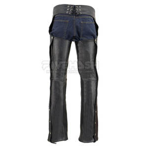Chaps en cuir de haute qualité pour hommes, pour la moto et l'équitation, confortables et en cuir véritable. - Product Image 3