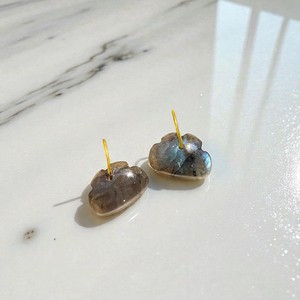Breloques en pierre précieuse naturelle de labradorite en forme de nuage avec boucle dorée, fournitures de fabrication de bijoux semi-précieux faites à la main - Product Image 2