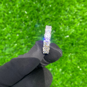 925 Silver Eternity Wedding <b>Ring</b> <b>Band</b> Dainty Minimalist Round Cut Moissanite Diamond Designer Engagement Jewelry Gift for Women - Product Image 5