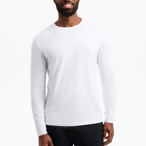 T-shirts à manches longues personnalisés en gros pour hommes – Nouveaux produits phares, couleur unie, style décontracté, pour l'été - Product Image 1
