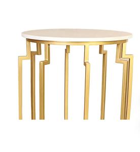 Modern <b>Gold</b> Brass <b>Console</b> <b>Table</b> with Marble Top Contemporary Living Room Accent Furniture - Product Image 2