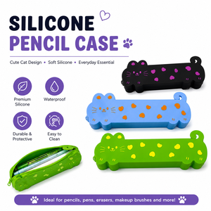 Set de Papelería con Estuche de Lápices con Diseño de Animales, Cierre de Cremallera, Impermeable, para Uso Escolar y de Oficina, Fácil de Limpiar, Multiusos, para Viajes - Product Image 5