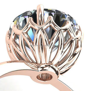 Calista Fine Jewelry's Majestic Classic Gold K10 Anillo de compromiso Moissanite Center Stone Rodio de alta calidad para bodas - Product Image 2