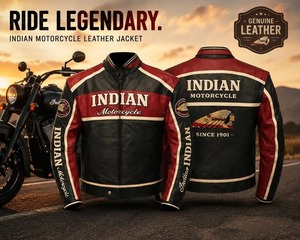 Indian <b>Motorcycle</b> Leather <b>Jacket</b>, Men's Biker <b>Jacket</b>, <b>Vintage</b> <b>Motorcycle</b> <b>Jacket</b>, <b>Motorcycle</b> Riding <b>Jacket</b> - Product Image 3