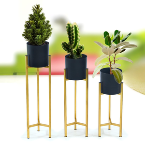 Decorative Modern Polished Iron Planter Stand Durable Lightweight Portable Rust Resistant <b>Plant</b> Display for Home Hotel Indoor - Product Image 5