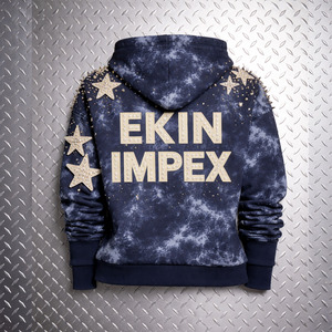 Sudadera con capucha para hombre, personalizada, de alta calidad, con efecto desgastado por el sol, de 400 g/m², estilo vintage, lavado ácido, corte holgado, con cremallera y pedrería - Product Image 2