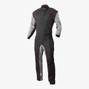 Combinaison de course de karting Motorsport noire, taille plus, respirante, ajustable à la taille, unisexe adulte - Product Image 1