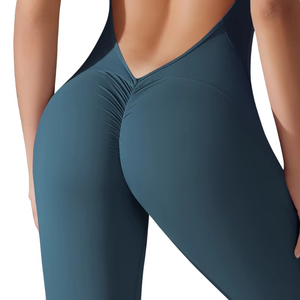 ชุดบอดี้สูทออกกำลังกายแบบไม่มีแขนสำหรับผู้หญิง ดีไซน์เว้าหลัง ยกกระชับสะโพก ซิปยาว เหมาะสำหรับโยคะ ฟิตเนส และกีฬา - Product Image 3