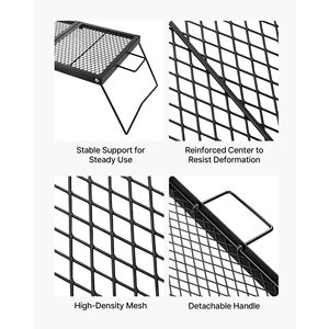 Parrilla Plegable Resistente de 24 Pulgadas para Fogatas, Rejilla Portátil de Acero para Acampar, Equipo Compacto para Hoguera - Product Image 3