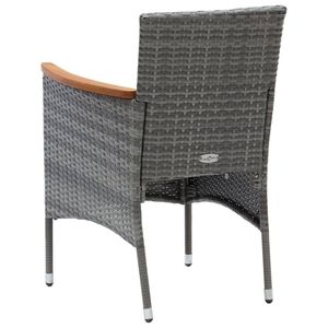 Conjunto de Comedor Rectangular de Durabilidad Media en Gris, Muebles de Patio de WPC - Product Image 6
