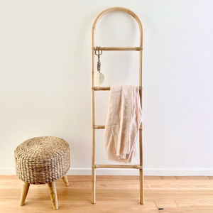 Porte-serviettes en rotin, échelle multifonction, support de rangement pour serviettes, pour la maison, le salon, la maternelle - Product Image 2