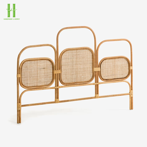 Eco-Friendly Luxurious Rattan Wall <b>Bed</b> Bedroom Furniture Natural Bedhead Customizable Size Flower Shaped Headboard Assembled - Product Image 2
