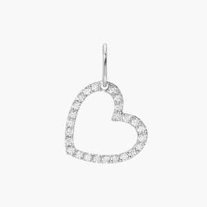 Colgantes de Corazón con Diamante Solitario, Pavé Redondo, Diamantes Cultivados en Laboratorio, Oro Sólido de 14K, Dijes Minimalistas, Collar de Lujo Delicado, Fabricante de Joyería - Product Image 3