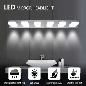 Modern 6-<b>Light</b> Chrome LED <b>Vanity</b> <b>Mirror</b> <b>Light</b> Fixture for Bathrooms and Makeup Tables - Product Image 5