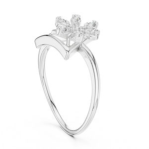 Anillo de Oro Blanco de 14K con Diamante Cultivado en Laboratorio, Corte Redondo, para Mujer |   Ropa de Uso Diario |   Diamante Cultivado Nuevo - Product Image 6