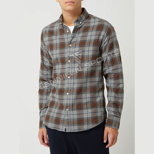 เสื้อเชิ้ตผ้าฝ้ายฟลานเนลผู้ชาย 100% สไตล์ลำลอง ปักโลโก้ตามสั่ง กระดุมเดี่ยว ปกคอพับ แขนยาว สไตล์นักขี่มอเตอร์ไซค์ ย้อมสีแบบ Garment Dyed - Product Image 3