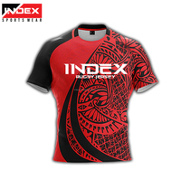 Jersey Rugby Lengan Pendek Desain Kustom Sublimasi Terbaru, Cepat Kering, Bahan Polyester Bernapas, untuk Unisex