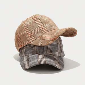 Gorra de Béisbol con Diseño de Cuadros Houndstooth para Mujer, Primavera, Otoño, Deportiva, a la Moda, Venta al Por Mayor - Product Image 1