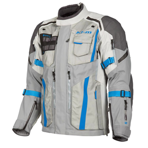 Klim Men's Waterproof Breathable Windproof Thick Motorcycle Jacket Grey Blue Stand Collar <b>Covered</b> <b>Button</b> Closure Winter Moto - Product Image 2