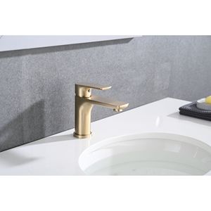 Rubinetto Monocomando Monoforo per Lavabo Bagno in Oro Spazzolato - Categoria Prodotti Rubinetti Lavabo - Product Image 2