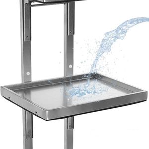 Carrello a 2 Ripiani in Acciaio Inossidabile per Salone di Bellezza e SPA, con Doppio Vassoio Portaoggetti e Costruzione Resistente - Product Image 6