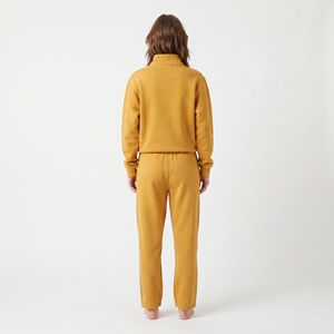 Ensemble de survêtement jaune moutarde pour femme, couleur unie, manches longues, pantalon de survêtement décontracté, tenue deux pièces assortie - Product Image 6