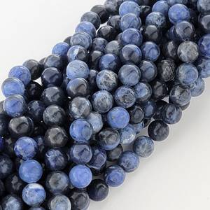 Perles facettées en sodalite naturelle 8 mm, perles rondes en pierres précieuses naturelles, perles en vrac - Product Image 3