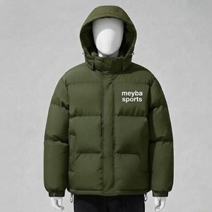 Veste matelassée à capuche en polaire pour homme, chaude pour l'hiver, avec logo sur le devant, légère, coupe-vent, décontractée, streetwear - Product Image 1