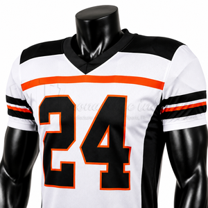 Camiseta de Fútbol Americano Personalizada, Uniforme de Equipo de Fútbol Americano, Camiseta Deportiva con Rayas en Contraste, Fabricante de Ropa Deportiva OEM - Product Image 6