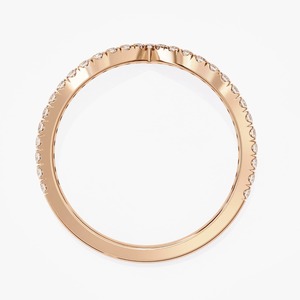Anillo de boda en forma de V con diamante natural de 0.24 quilates, engaste de puntas, oro amarillo, blanco y rosa de 18 quilates, certificado por IGI, para mujer - Product Image 5