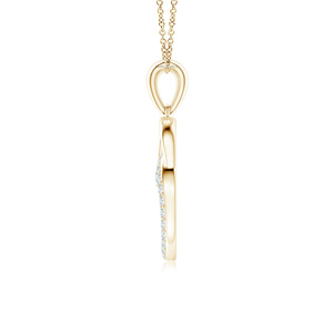 Colgante de Doble Círculo con Ojo Turco y Diamante Cultivado Redondo, Oro 10K 14K 18K, Plata 925 935, Joyería Fina, Regalo para Boda o Fiesta - Product Image 4