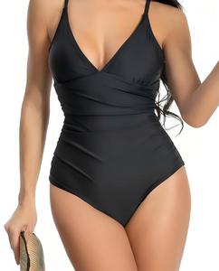 Maillot de bain une pièce sexy en coton biologique, 4 couches antibactériennes, pour les règles, avec protection anti-fuite à l'avant - Product Image 1