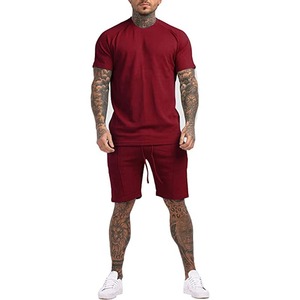Customize Logo Men's Short <b>Sets</b> 100% Cotton 2 Piece Outfits T-Shirt <b>Set</b> - Product Image 3