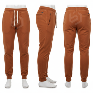 <b>Men's</b> <b>Khaki</b> Cargo Sweatpants Elastic Waist Drawstring Multiple Pockets Casual Joggers Midweight Cotton Canvas Autumn Style - Product Image 4