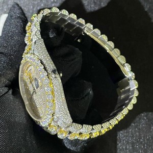 Relojes de Hip Hop Clásicos Unisex, Hechos a Mano, con Joyas de Belleza, Diamantes Moissanite VVS1, Acero Inoxidable, Resistentes al Agua 100 Bar - Product Image 4