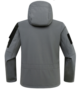 Winter Windproof Thermal Softshell Jacket for <b>Men</b> with Sheep Fur Trim Lightweight Hiking Trekking Outdoor Sport <b>Raincoat</b> - Product Image 4