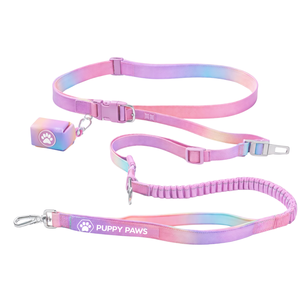 Laisse multifonctionnelle mains libres pour chien avec porte-sac à déjections et dégradé de couleurs, laisse de promenade réglable - Product Image 4