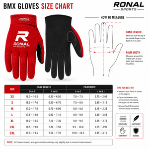 ถุงมือแข่งรถ RONAL SPORTS BMX/MOTOCROSS แบบเต็มนิ้ว ผลิตจากโพลีเอสเตอร์และผ้าฝ้าย ระบายอากาศได้ดี สำหรับทุกเพศ ปิดด้วยหัวเข็มขัด - Product Image 6