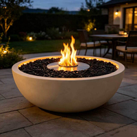 Cheminée bioéthanol contemporaine VALSE en acier inoxydable autoportante pour extérieur avec chauffage pour patio et salon