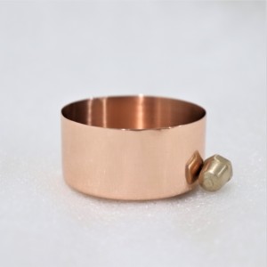 Conteneur à bougie en cuivre, finition mate, décoratif, vide, pot à bougie de luxe pour cadeaux de Noël, D 8xH4cm - Product Image 4