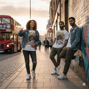 Camiseta gráfica negra para hombre de alta calidad, 100% algodón, corte holgado, impresión DTG, estilo cropped y boxy. - Product Image 5