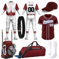 Seragam Tim Baseball Softball Dewasa Custom Made, Sublimasi, Lengan Pendek, dengan Huruf, Paket Perlengkapan Olahraga, Paket Latihan, untuk Klub dan Tim