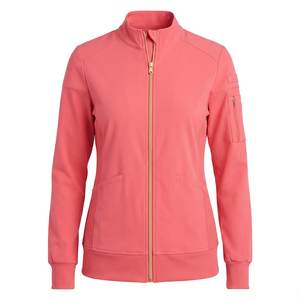 Blouse médicale personnalisée à manches longues avec fermeture éclair - Product Image 4