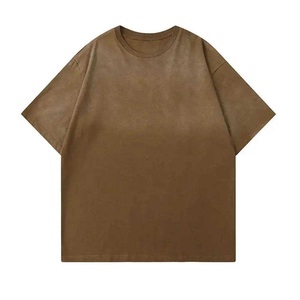 Men's O-Neck Short Sleeve Solid <b>Purple</b> Oversized Knitted <b>T</b>-<b>Shirt</b> Casual Style Regular Fit Plain Dyed Top - Product Image 4