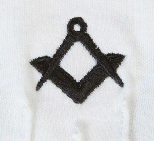 Guantes Masónicos de Algodón Negros con Símbolo S & C, Guantes Masónicos 100% Algodón con Bordado Personalizado a Precio Económico - Product Image 3